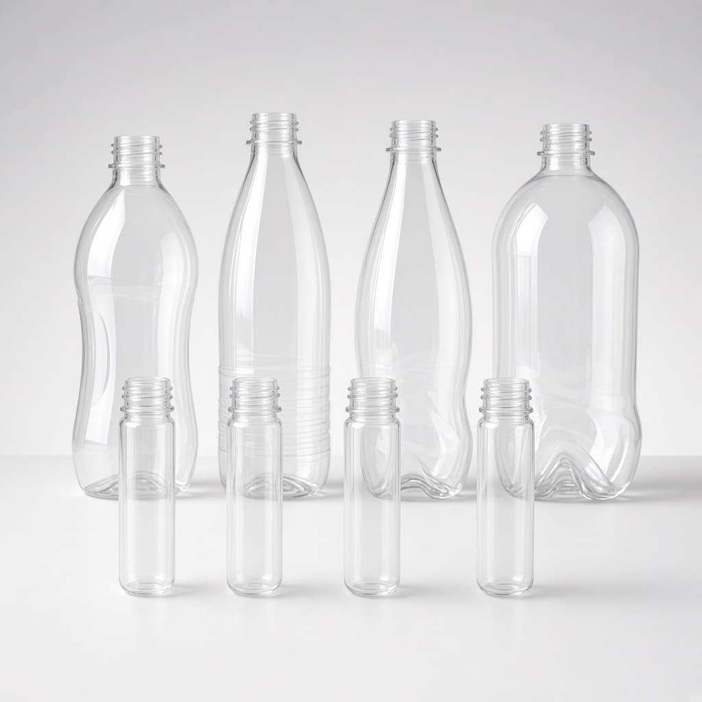PET preforms and standard neck bottles