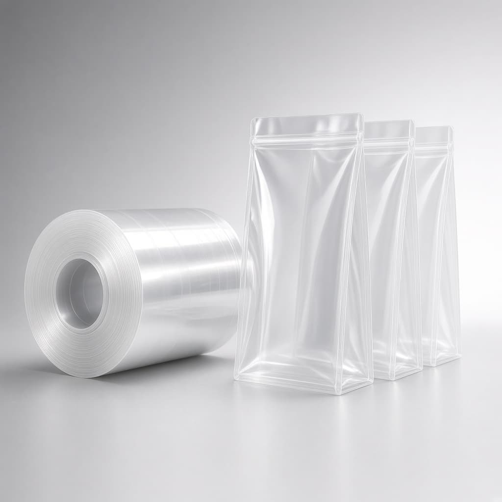 Film roll with finished stand-up pouches